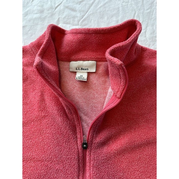 LL Bean Womens Lightweight Fleece Jacket, Pink Medium Reg Front Zip w/ Pockets - Picture 4 of 14